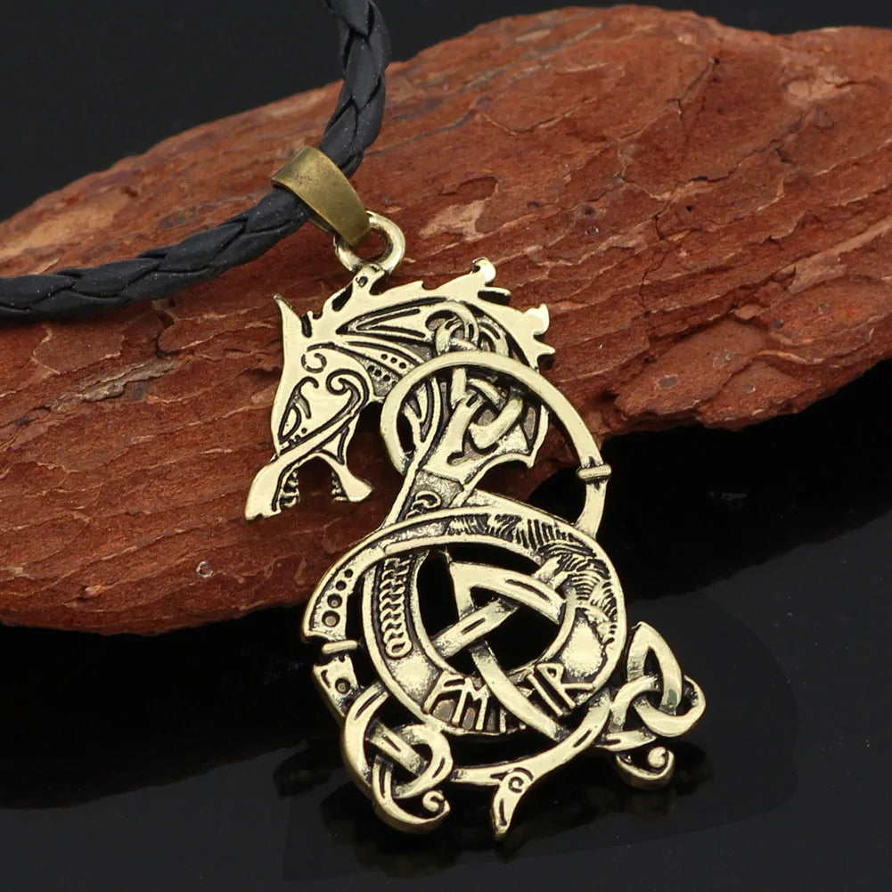 Viking Dragon Pendant Necklace